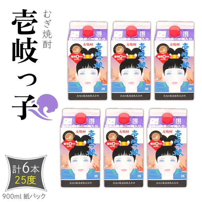麦焼酎 壱岐っ娘 25度 900ml 紙パック 計6本 《壱岐市》【天下御免】 むぎ焼酎 焼酎 お酒 [JDB348] 24000 24000円  のし ギフト