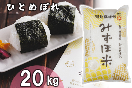 有機みずほ米 ひとめぼれ 白米 20kg（10kg×2袋）【1388】