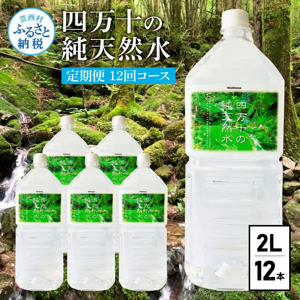 《定期便》 四万十の純天然水 (2L×6本)×2ケース 12回コース 