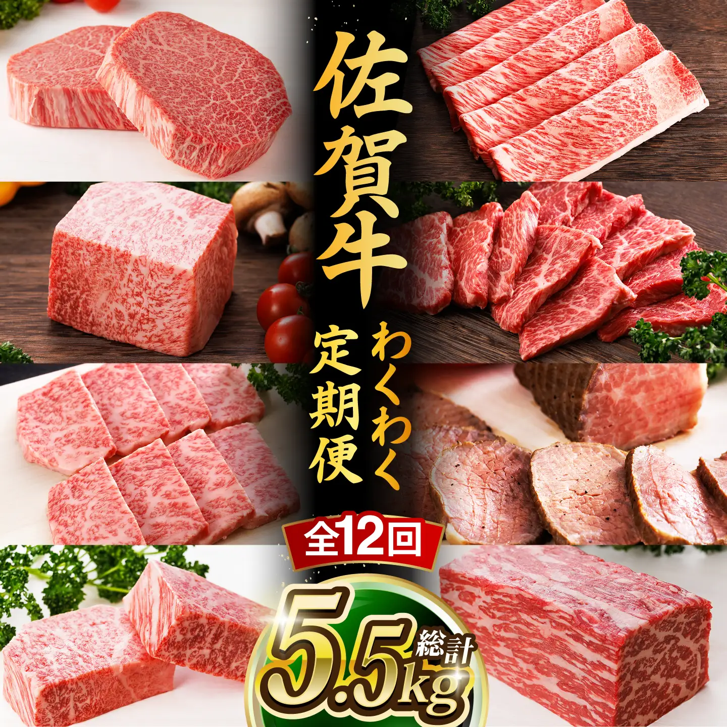 【全12回】佐賀牛 牛肉 定期便 約2-3人前 総計5.52kg UCC005 牛肉