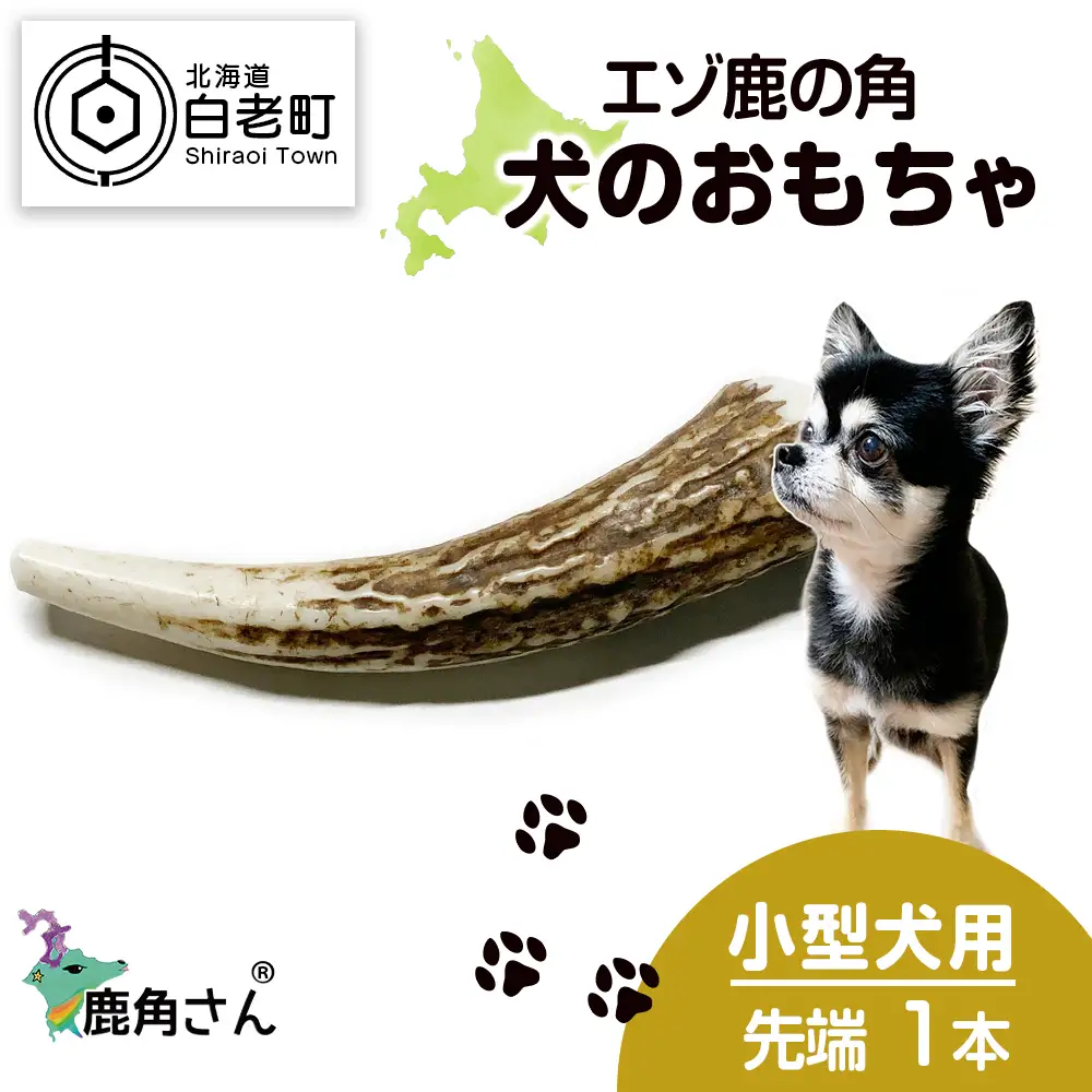 鹿の角 エゾシカ 犬のおもちゃ 『鹿角さん』 小型犬用　先端　1本