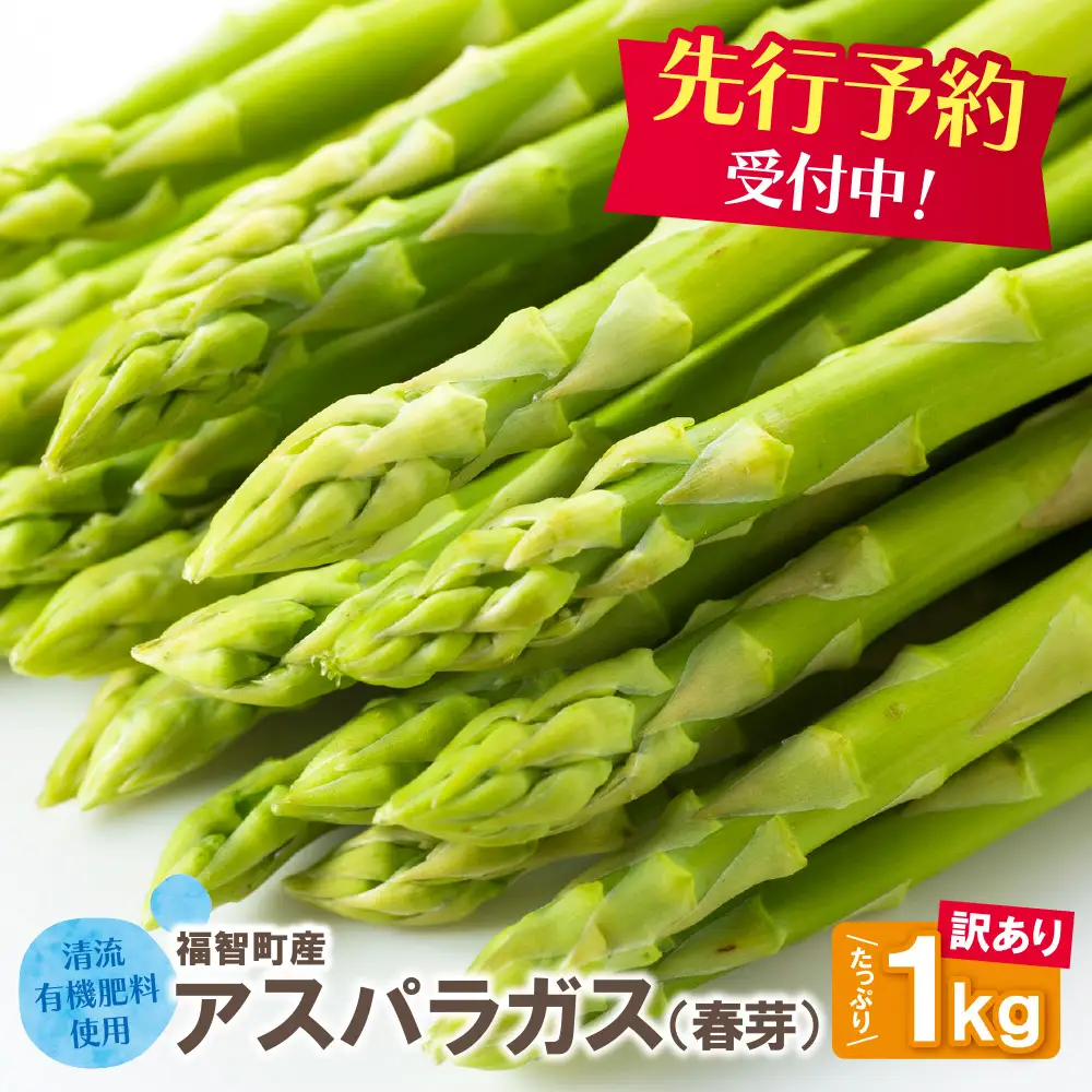 Z61-192 【訳あり】清流・有機肥料使用 アスパラガス(春芽) 1kg 【2027年4月より順次出荷】