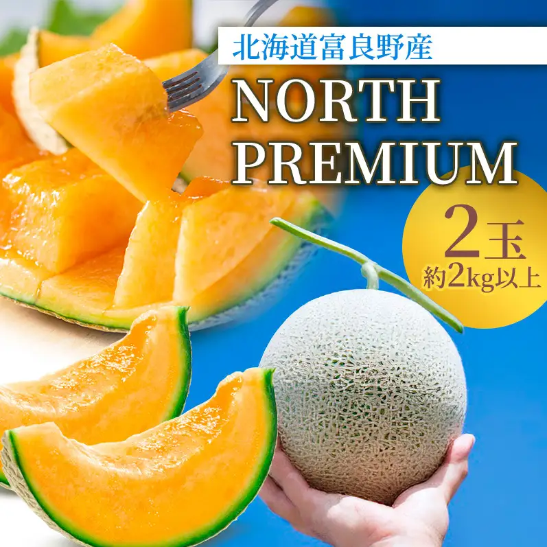 富良野メロン フルーツ NORTH PREMIUM メロン【2玉 計約4kg以上】