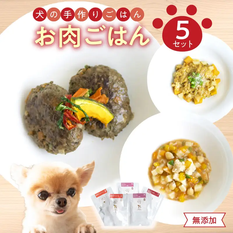 ドッグフード 無添加 お肉ごはん5点セット 【犬の手作りごはん】 R15006
