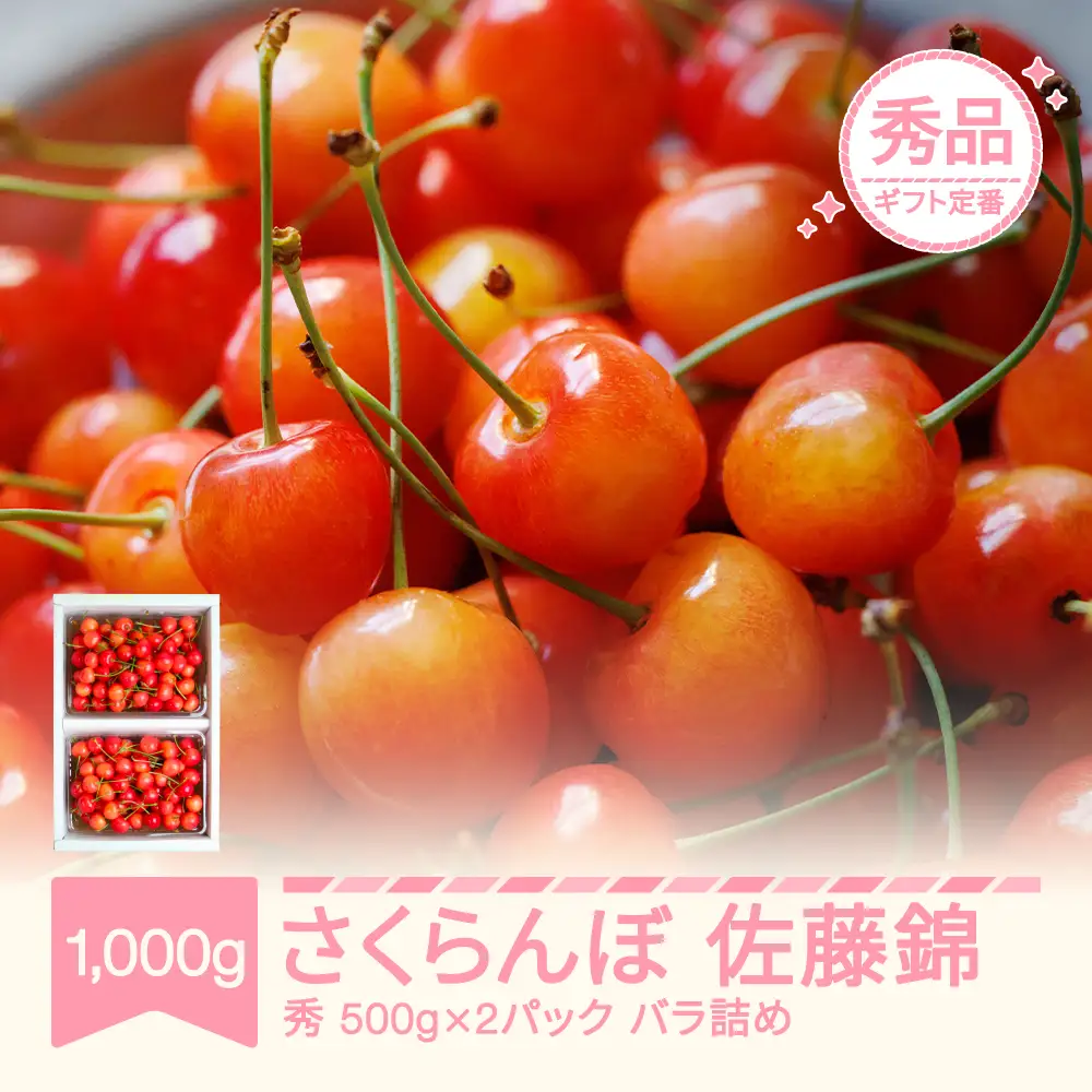 先行予約 さくらんぼ 佐藤錦 500g×2 秀品 令和9年産 mm-snpsx1000