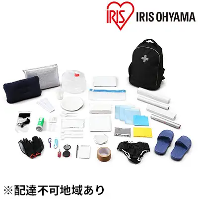 防災グッズ 1人用 防災セット 33点 BRS-33 ブラック アイリスオーヤマ 防災グッズ