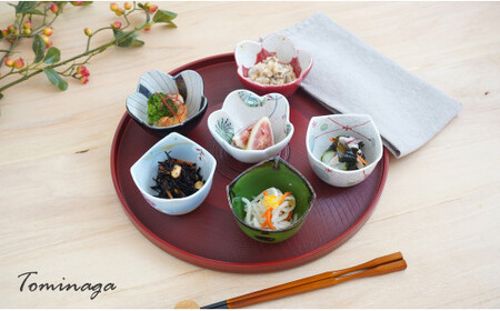 かわいい輪花角切り小鉢揃 6個セット 有田焼 富永陶磁器 ew001