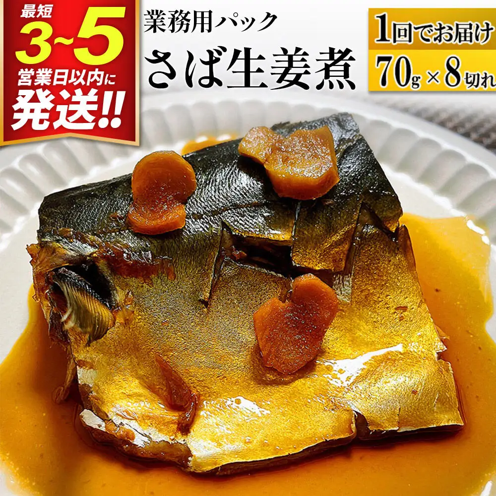 さば生姜煮 業務用パック 70g×8切れ 冷凍 簡単 煮魚