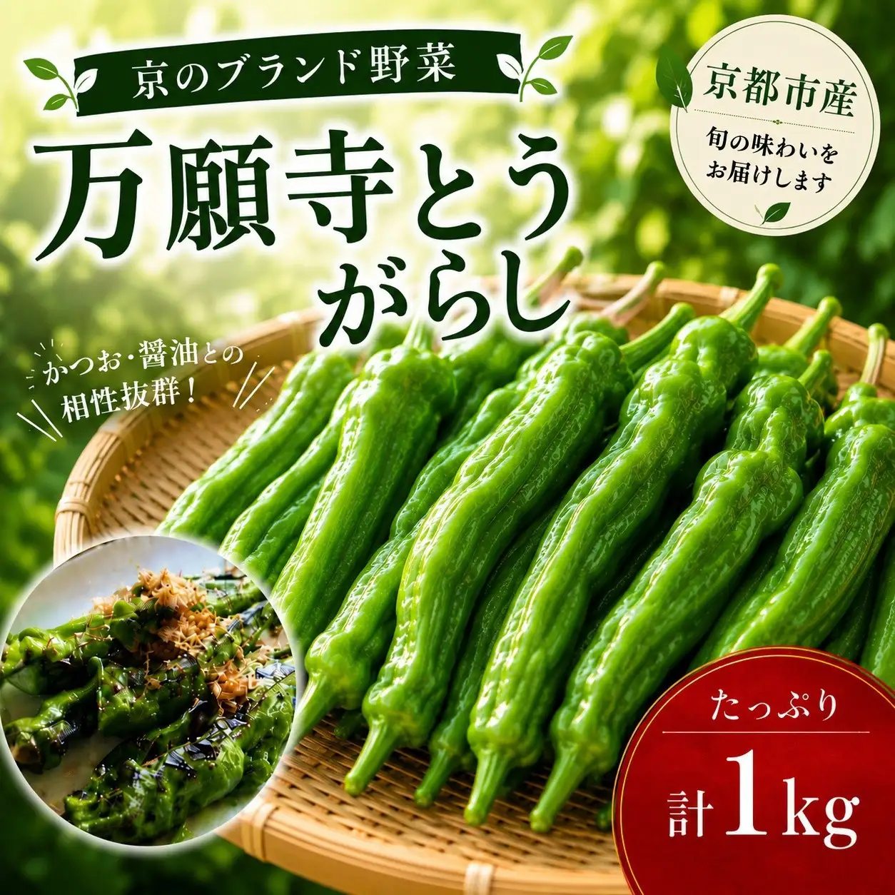 万願寺とうがらし（京野菜）1kg（目安30～40本）｜ 京野菜