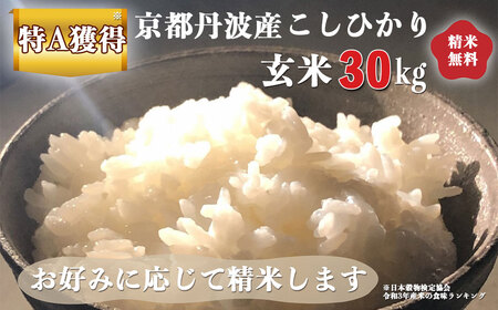 令和5年産 京都丹波産こしひかり 玄米 30kg 米｜5つ星お米マイスター 厳選 受注精米可 ※離島への配送不可