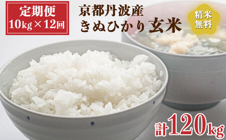 【定期便】令和6年産 新米 先行予約  京都 丹波産 きぬひかり 玄米 10kg（5kg×2袋）12回 計120kg｜5つ星お米マイスター 厳選 受注精米可 隔月発送も可 ※離島への配送不可※2024年9月下旬以降順次発送予定≪米 大人気 人気 新米 国産 京都府産 京都産 亀岡市産 亀岡 新白米 国産 精白米≫