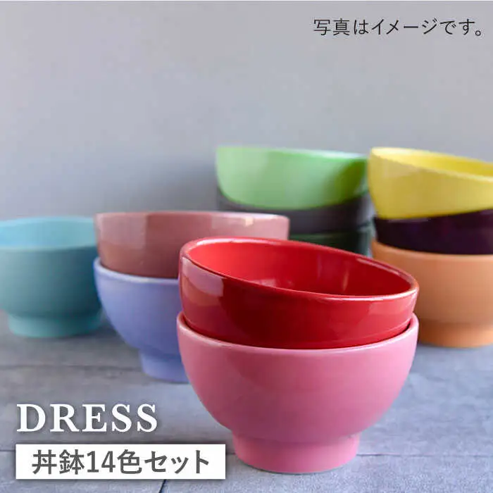 【波佐見焼】料理を引き立たせる 丼鉢 どんぶり 14色セット  食器 皿 【DRESS】 [SD38] 波佐見焼