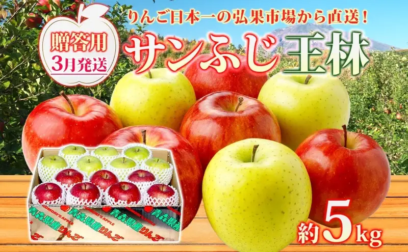 りんご詰合せ サンふじ王林 青森県産 贈答用 りんご詰合せ【約5kg】【3月発送】