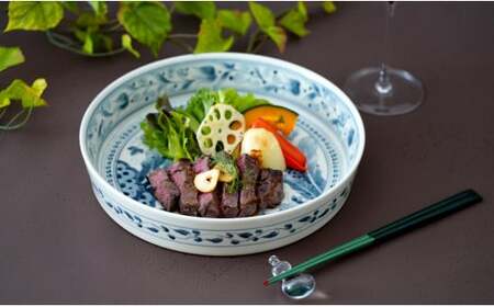 有田焼 坂本窯陶工房 花鳥文水盤型菓子鉢 dy001