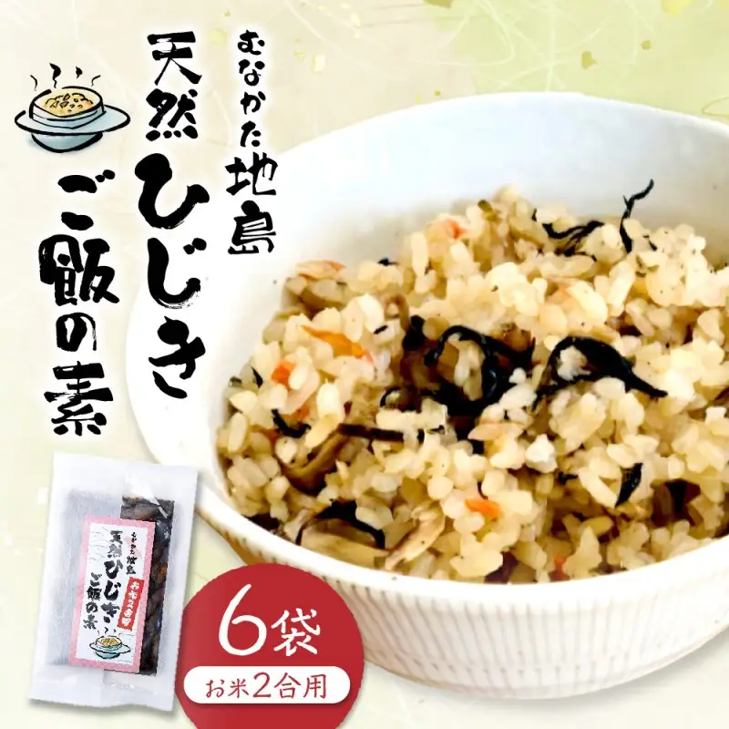 【道の駅むなかた】むなかた地島 天然ひじきご飯の素（6袋）_HA0773