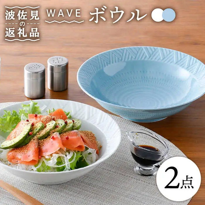 【波佐見焼】WAVE 盛鉢 ボウル 2色セット 食器 皿 【一真窯】 [BB57]  波佐見焼