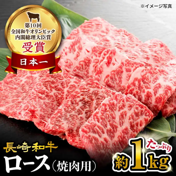 長崎和牛 焼肉 ロース 約1kg＜大西海ファーム＞ [CEK133] 焼肉 BBQ 焼肉 牛肉焼肉 和牛焼肉