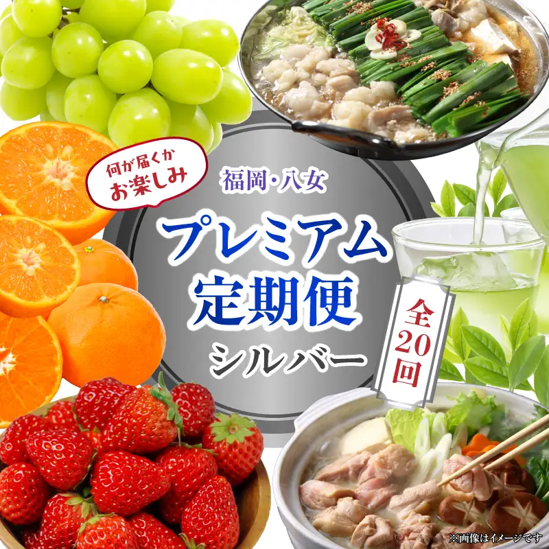 福岡・八女お楽しみプレミアム定期便【シルバー】全20回 ＜配送不可：北海道・沖縄・離島＞ フルーツ 定期便 福岡県 八女市 072-T055