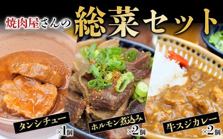 焼肉屋さんの総菜5点セット カレー シチュー ホルモン 焼肉 おかず 惣菜 お惣菜 【ren001】