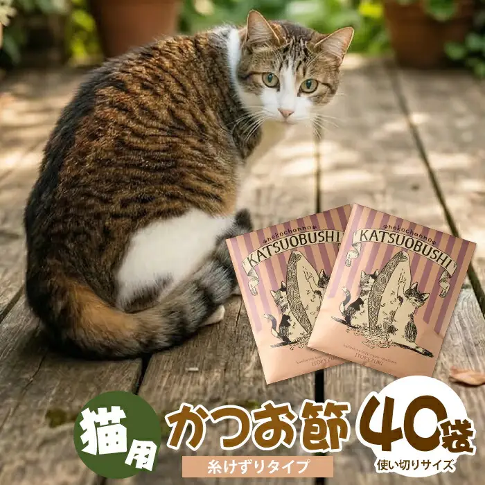 猫用かつお節40袋 糸けずり 指宿市産鰹節使用 はちわれ農園 IB126-001 キャットフード キャットフード