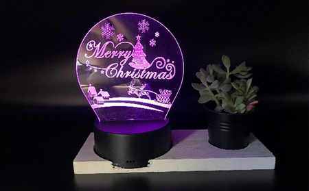 クリスマス カラフルタッチ2個セット（MerryChristmasツリーとトナカイ） | クリスマス インテリア  クリスマスグッズ 飾り 多肉 植物 小物 光る LED 色が変わる 6色 電池式 USB式 兼用タイプ ※2026年12月～発送