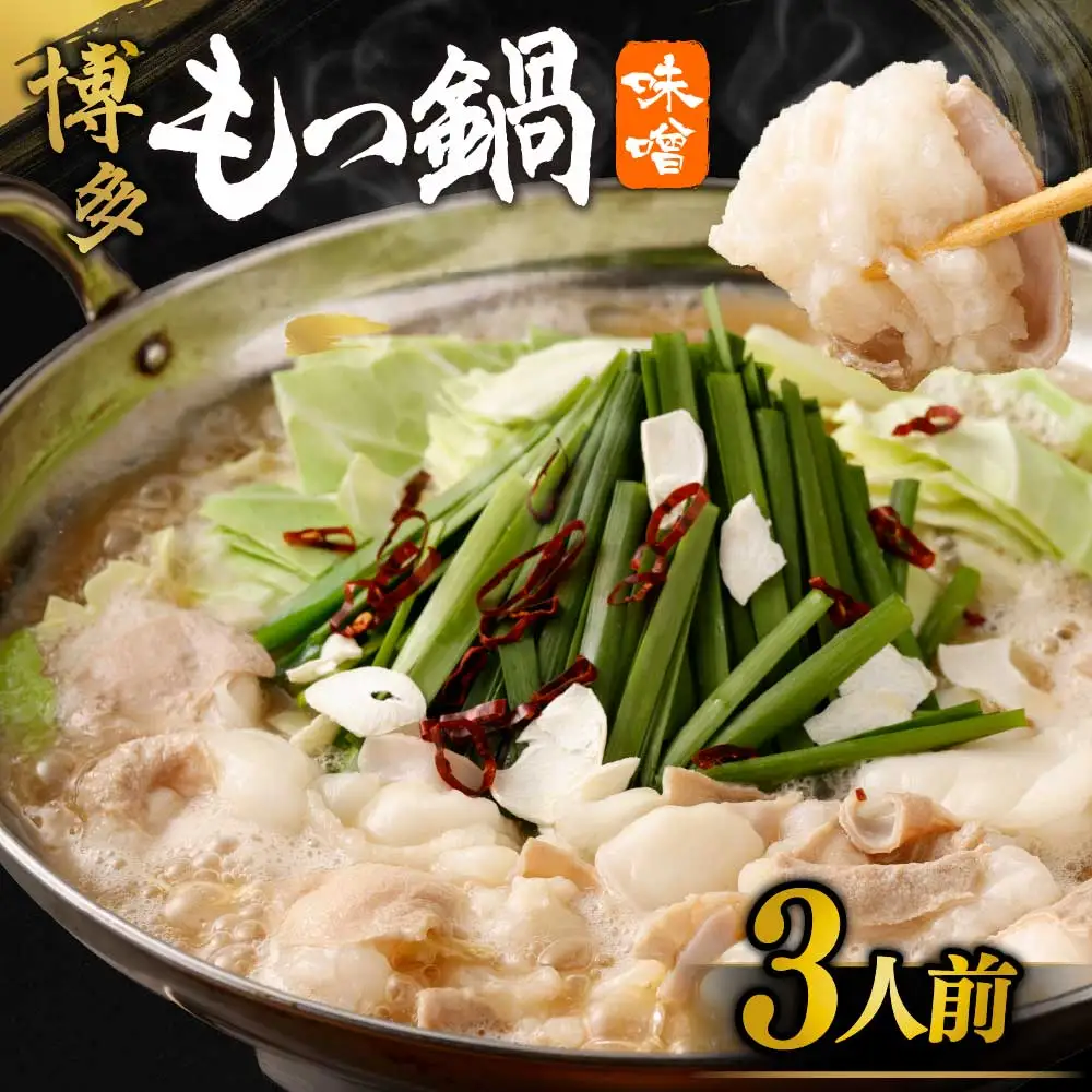 【一週間以内に発送】【ご自宅用】博多もつ鍋 味噌味 (3人前)【海千】_HA0838
