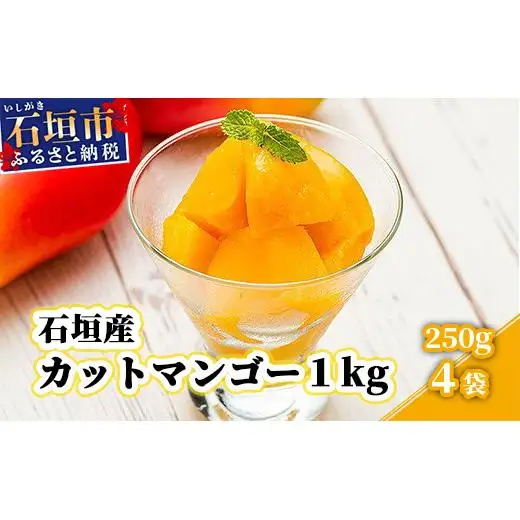 石垣産カットマンゴー１ｋｇ（２５０ｇ×４袋）YK-6