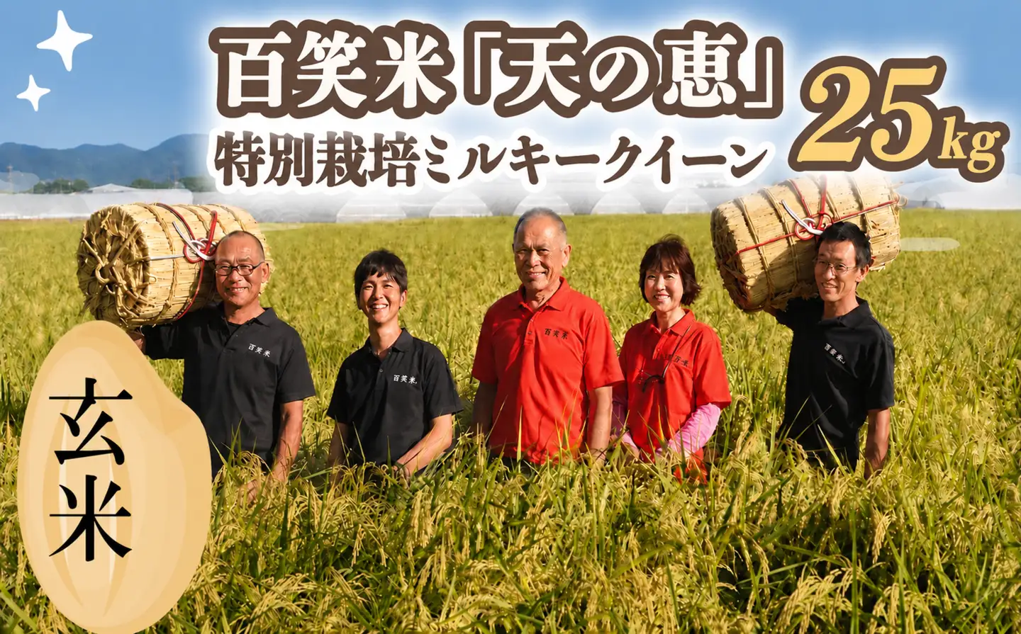 【 玄米 】百笑米 「 天の恵 」 有機栽培 ミルキークイーン 25kg R8年産 新米 米 コメ 茨城県 単一米