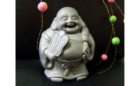 置物瓦細工師手作り布袋縁起物置物