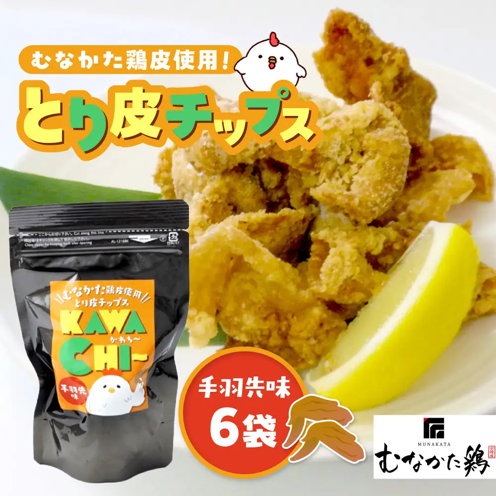 【道の駅むなかた】むなかた鶏 とり皮チップス（手羽先味）_HA0713
