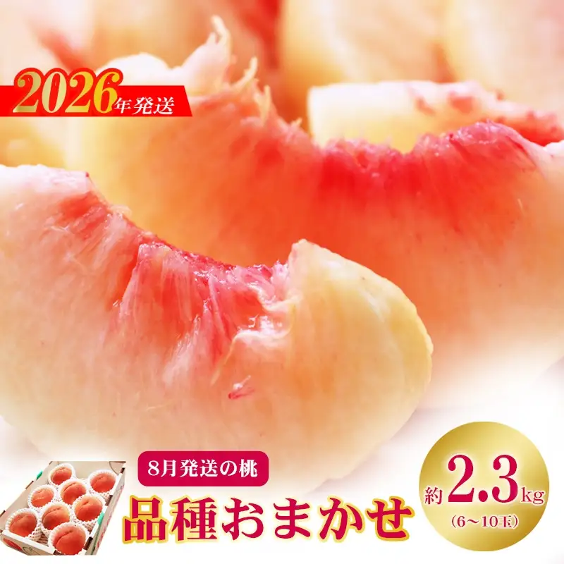 No.2426　8月発送の桃　特秀品約2.3kg【2026年発送】