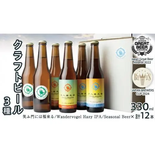 2年連続！《 ジャパン・グレートビア・アワーズ 受賞 》クラフトビール 3種 計 12本 セット