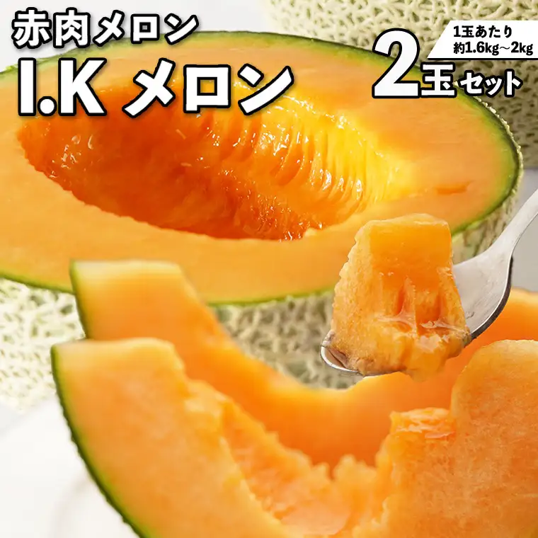 《 2027年 収穫分 》 I.K メロン ( 赤肉 ) 2玉 糖度15度以上 先行予約 茨城県 桜川市 藤田吉光 国産 農家直送 高級 赤肉 完熟 アイケーメロン ブランドメロン デザート フルーツ 果物 くだもの 旬 甘い ご自宅用 ご家庭用 ギフト 贈答 プレゼント [CT001sa]