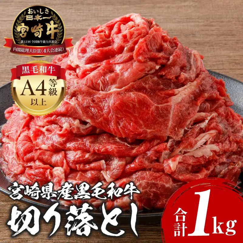 牛肉 切り落とし 牛肉[宮崎牛 1kg]