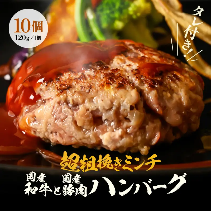 ハンバーグ 120g × 10個 ソース付き 生ハンバーグ [A-2262]
