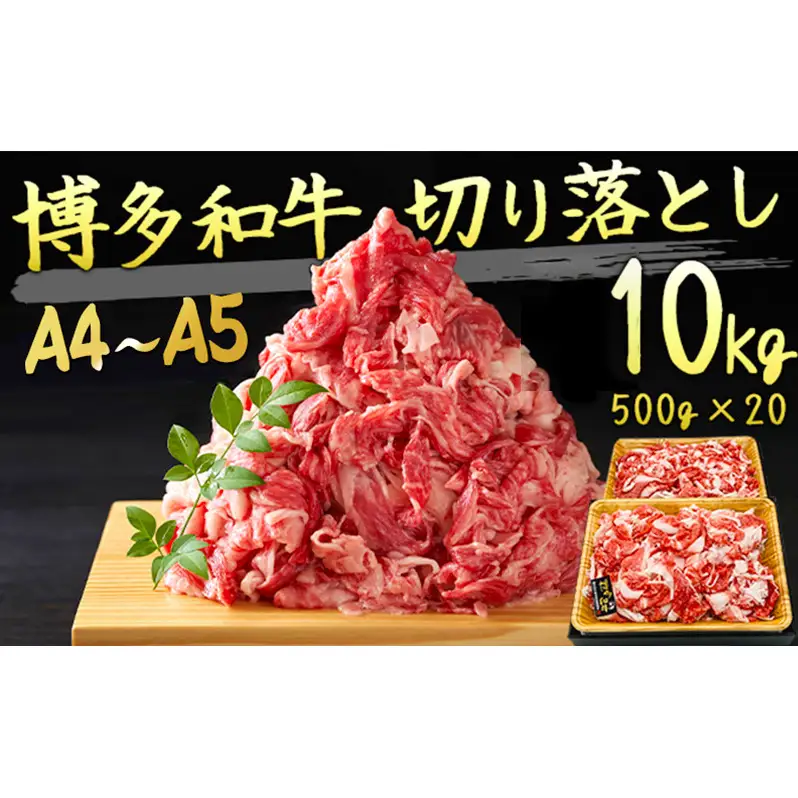 限定 牛肉 博多和牛 A4～A5 切落とし 合計10kg（500g×20p）肩ロース 赤身 バラ カルビ 配送不可：離島 牛肉炒め物 お肉 バラ(カルビ) 