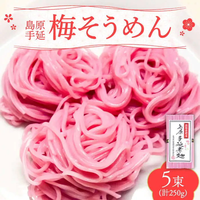 島原 手延 梅素麺 250g  / そうめん 素麺 南島原市 / 島原手延素麺組合連絡協議会 [SAN006]