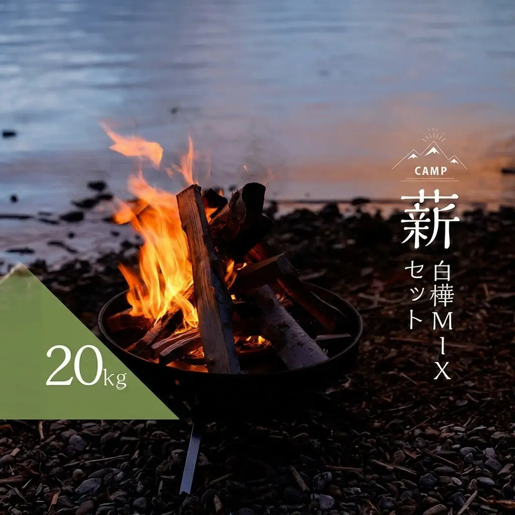 薪 白樺＆MIX 北海道産 焚き火 薪ストーブ 薪【約20kg】【白樺樹皮1袋付】