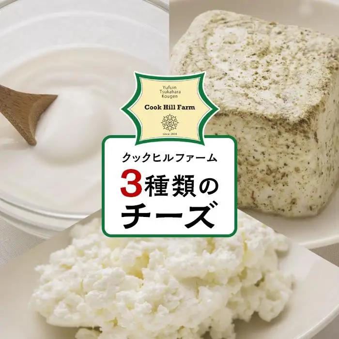 湯布院クックヒルファームからお届け～ゆふいん牛乳でつくった特選！３種類の 無添加 チーズset～ | チーズ