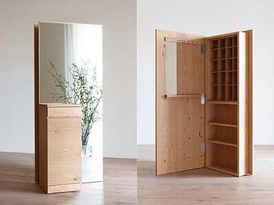 CARAMELLA Storage Mirror (L) oak