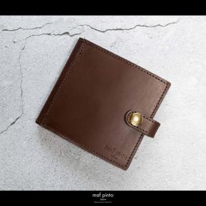 maf pinto (マフ ピント) 二つ折り財布 スナップボタン付き ダークブラウン レザー 本革 日本製