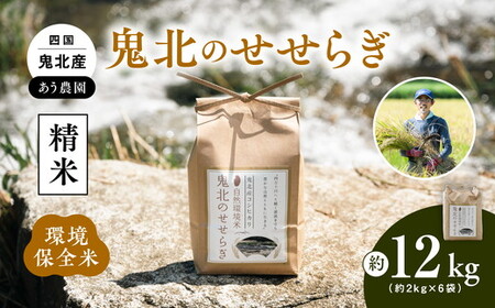 【令和6年産】【自然環境米】鬼北のせせらぎ2kg×6袋セット（鬼北産コシヒカリ） ｜ お米 お米不足 お米品薄 おいしい お米 事業者支援 送料無料 白米 精米 国産 限定 ごはん ご飯 白飯 ゴハン 愛媛県産 鬼北町