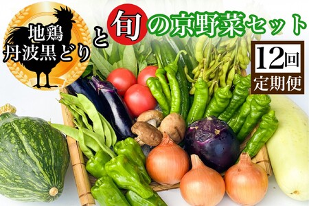 【12回定期便】地鶏丹波黒どり＆京野菜詰合せ 野菜 