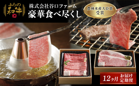 牛肉 ふらの和牛 豪華食べ尽くし 食べ比べ 牛肉【1年定期便】
