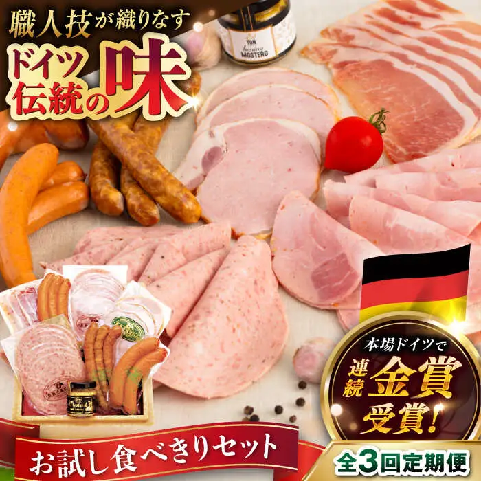 【全3回定期便】お試し 食べきり セット [AAC019] ウインナー ハム 生ハム ソーセージ