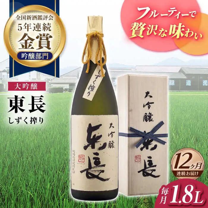 【定期便】 日本酒 大吟醸東長 しずく搾り NAH026 日本酒 全12回