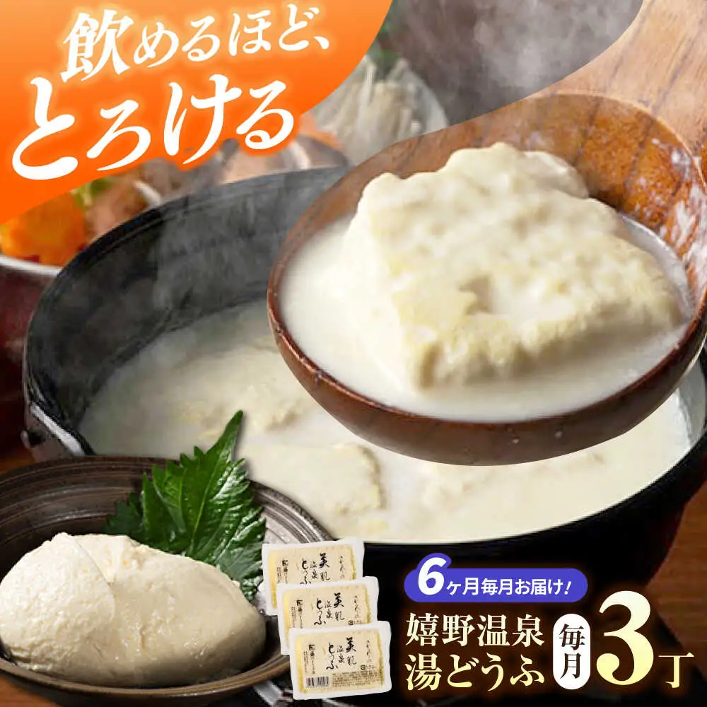 【定期便】 嬉野温泉湯豆腐3丁セット NBT102 温泉湯豆腐 全6回