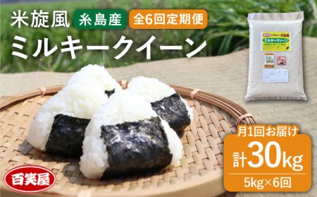 【 全6回 定期便 】米 旋風 ミルキークイーン 5kg 《糸島》【百笑屋】 [ABF015] 米 お米 白米 精米