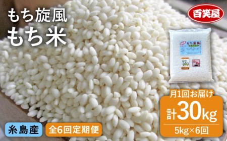 【 全6回 定期便 】もち 旋風 もち米 5kg 《糸島》【百笑屋】 [ABF036] 米 お米 白米 糯米 餅 定期便