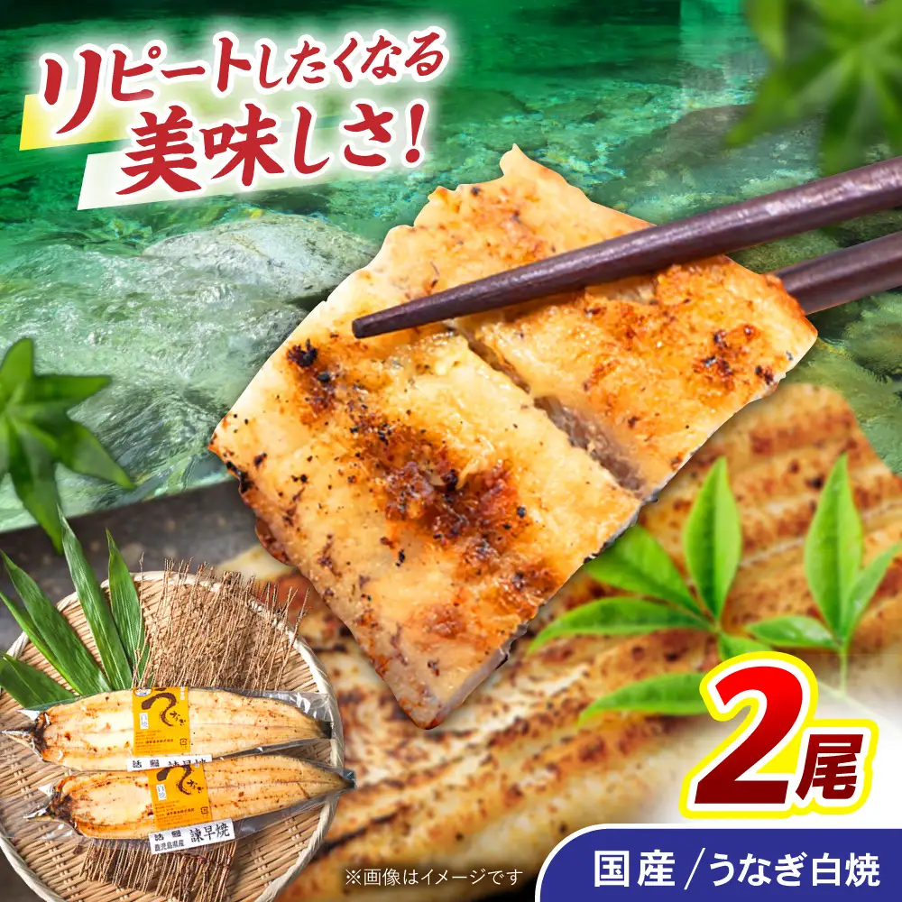 ＜諫早淡水＞うなぎ白焼き 2尾 / うなぎ ウナギ 鰻 白焼き 白焼 国産 冷凍 小分け / 諫早市 / 諫早淡水株式会社 [AHAT011]